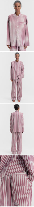 TEKLA Poplin Pajamas - Rhubarb Stripes
