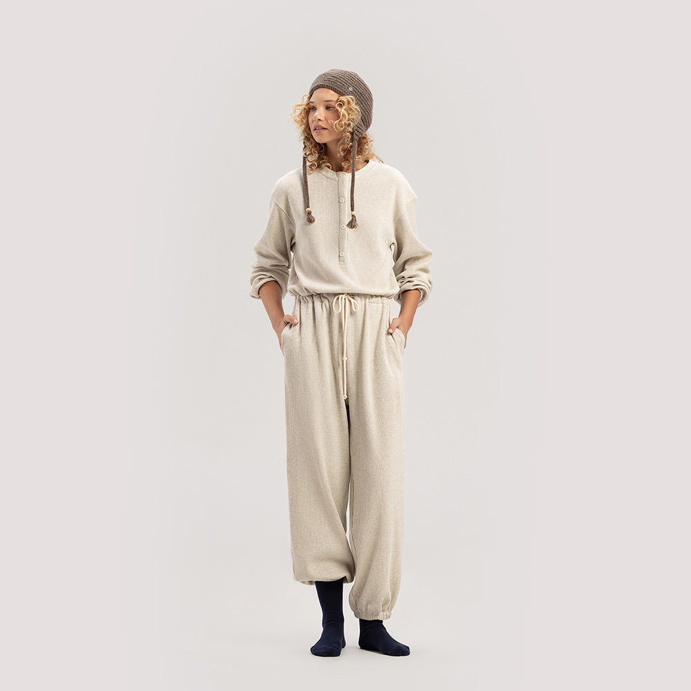 BUDHI MUDRA BUDHI MUDRA Jumpsuit Henley Neck