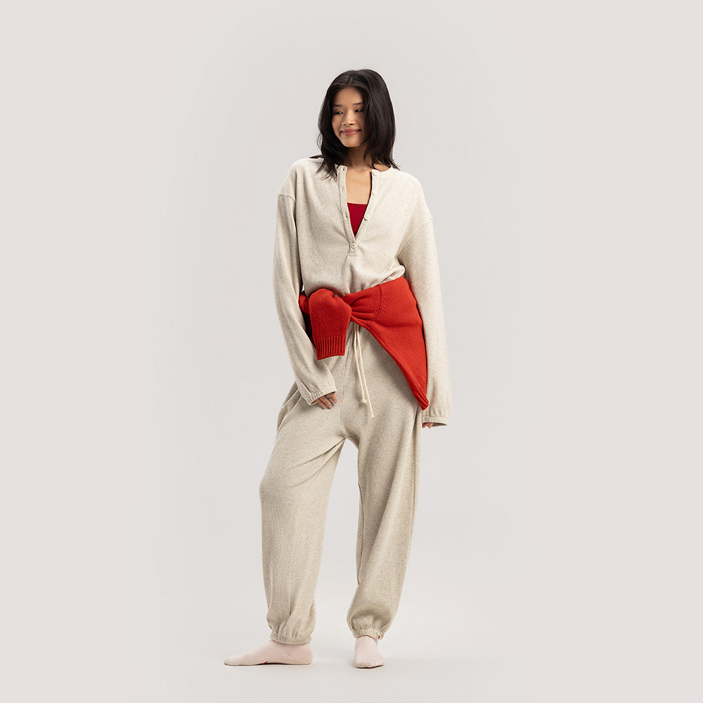 BUDHI MUDRA BUDHI MUDRA Jumpsuit Henley Neck