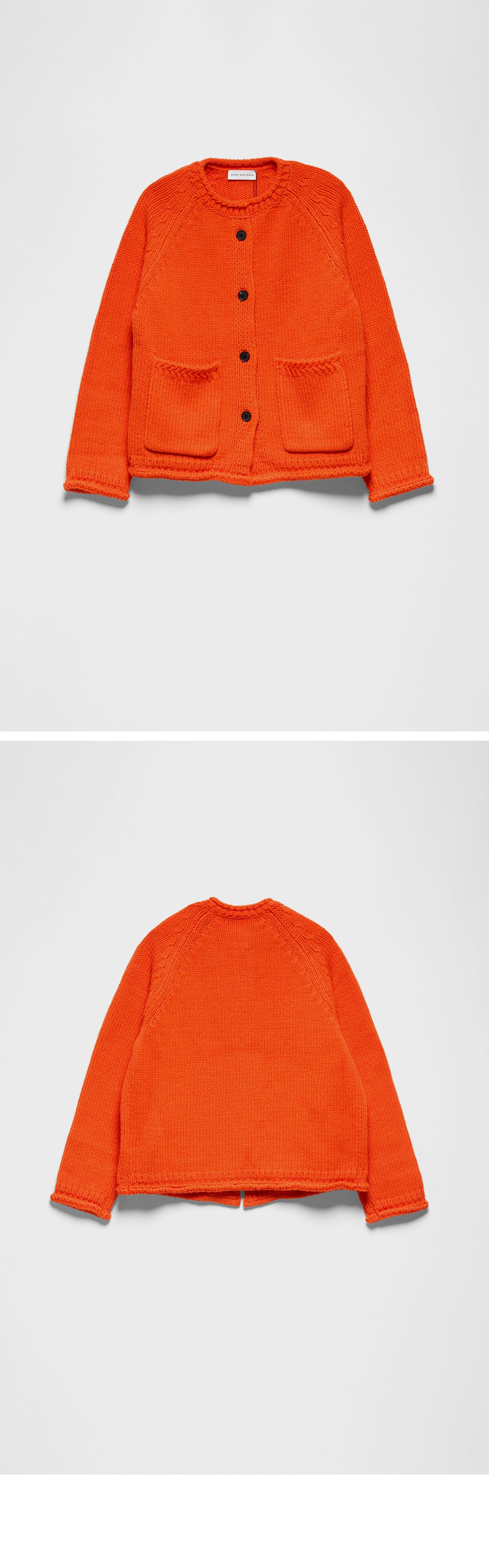 SHORT SENTENCE (concierge) (W) CHUNKY KNIT CREWNECK CARDIGAN (VERMILION)