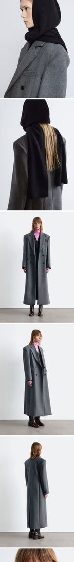 & Other Stories Long Wool Coat (Grey Melange)
