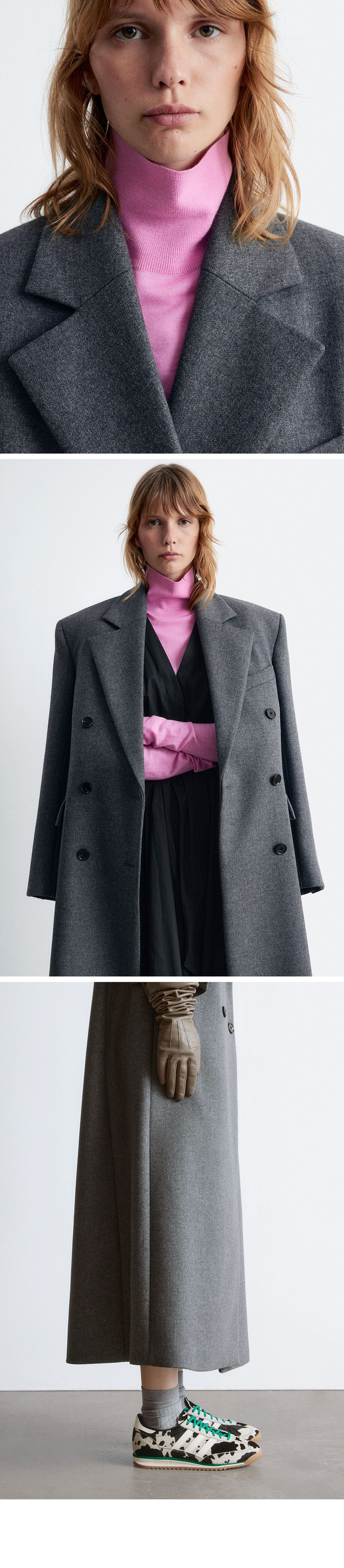 & Other Stories Long Wool Coat (Grey Melange)