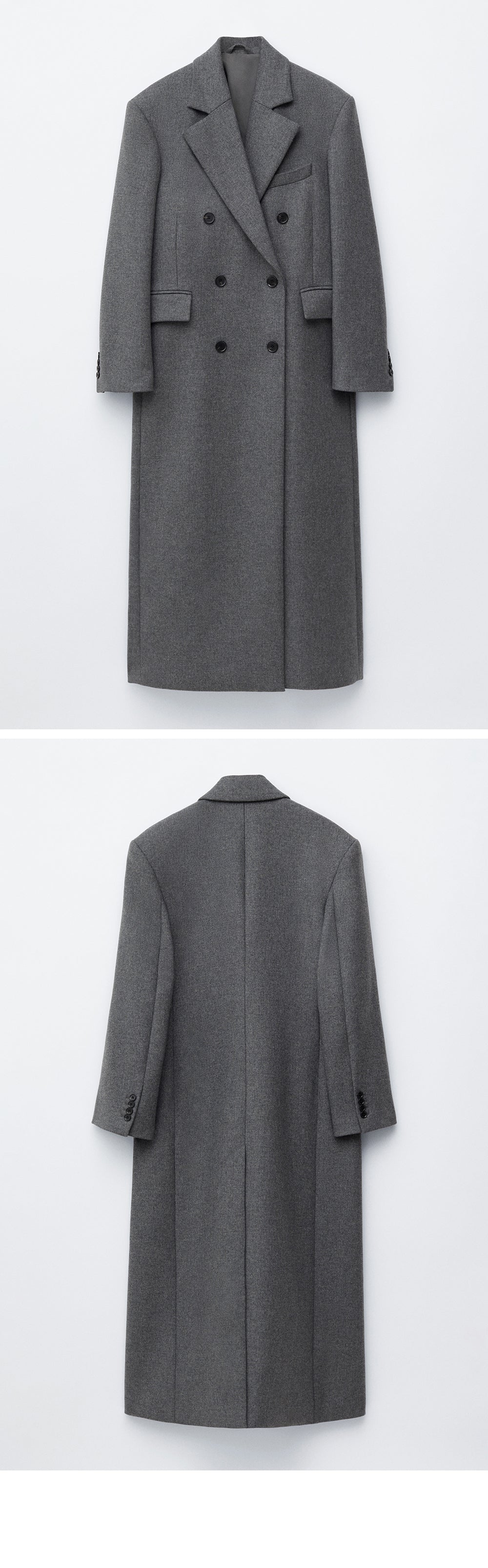 & Other Stories Long Wool Coat (Grey Melange)