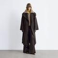 & Other Stories Shawl Collar Wool Maxi Coat (Dark Brown)