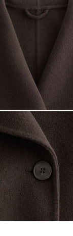 & Other Stories Shawl Collar Wool Maxi Coat (Dark Brown)