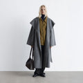 & Other Stories Shawl Collar Wool Maxi Coat (Dark Grey)