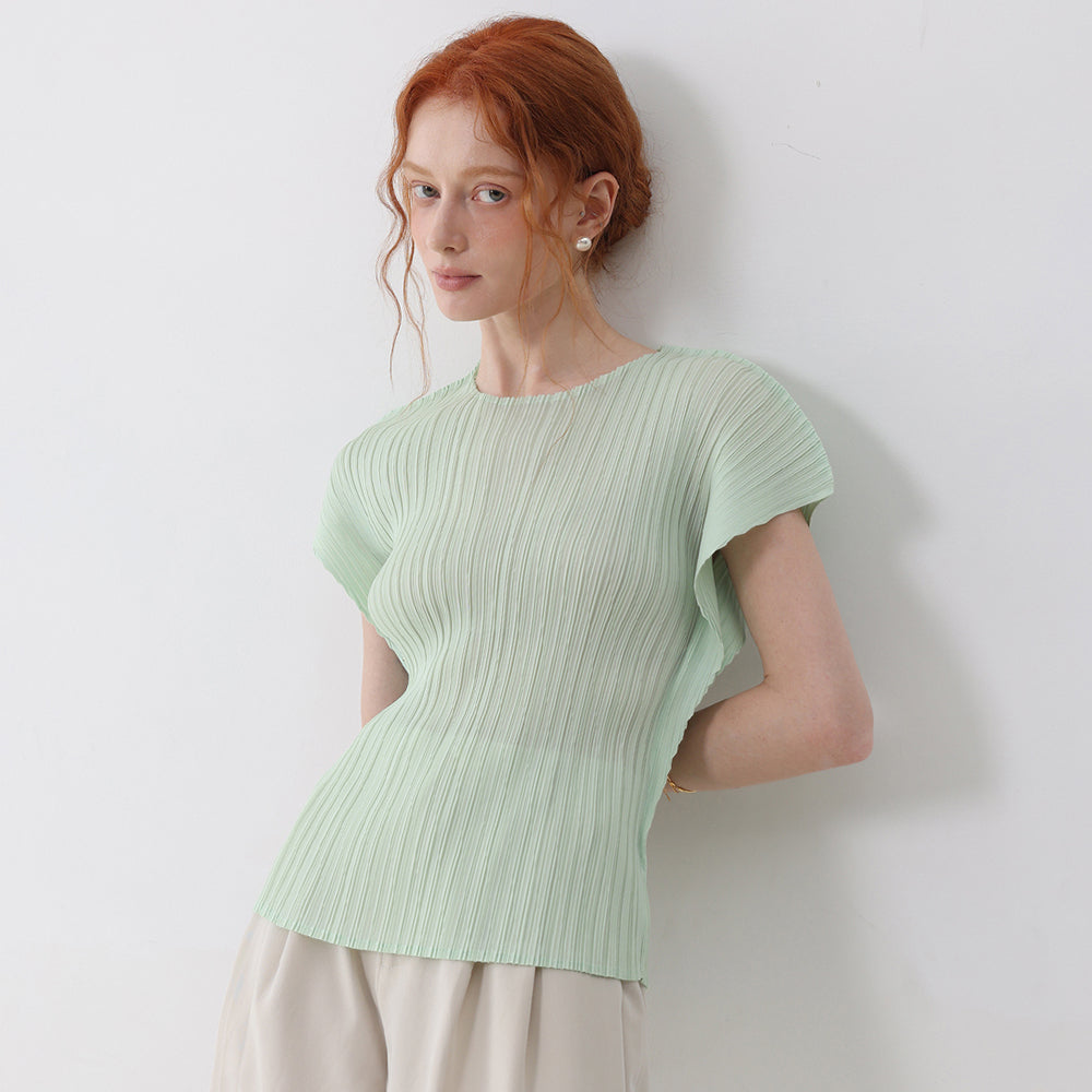 PLEATSMOOD Fresh pleated blouse_mint