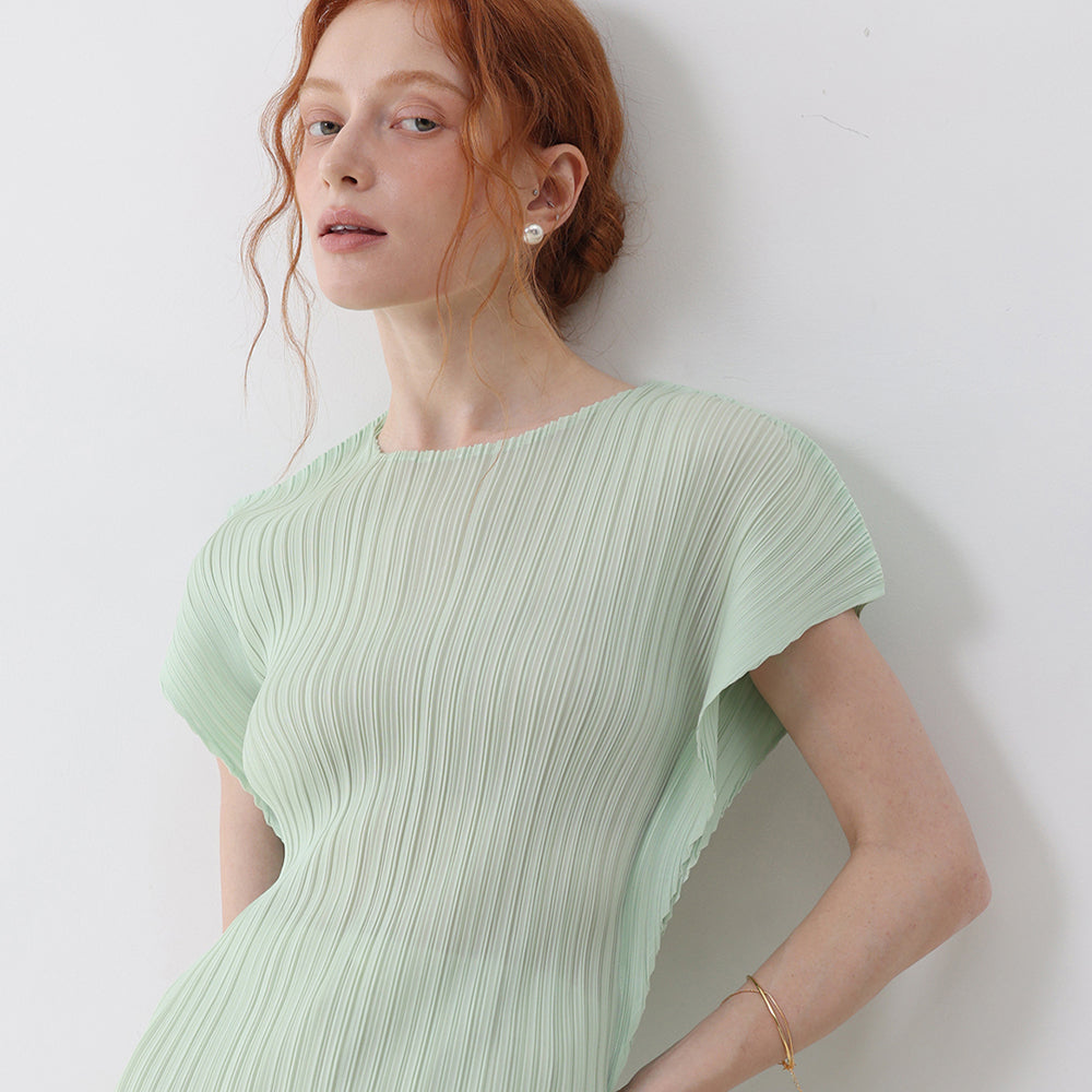 PLEATSMOOD Fresh pleated blouse_mint
