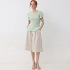 PLEATSMOOD Fresh pleated blouse_mint