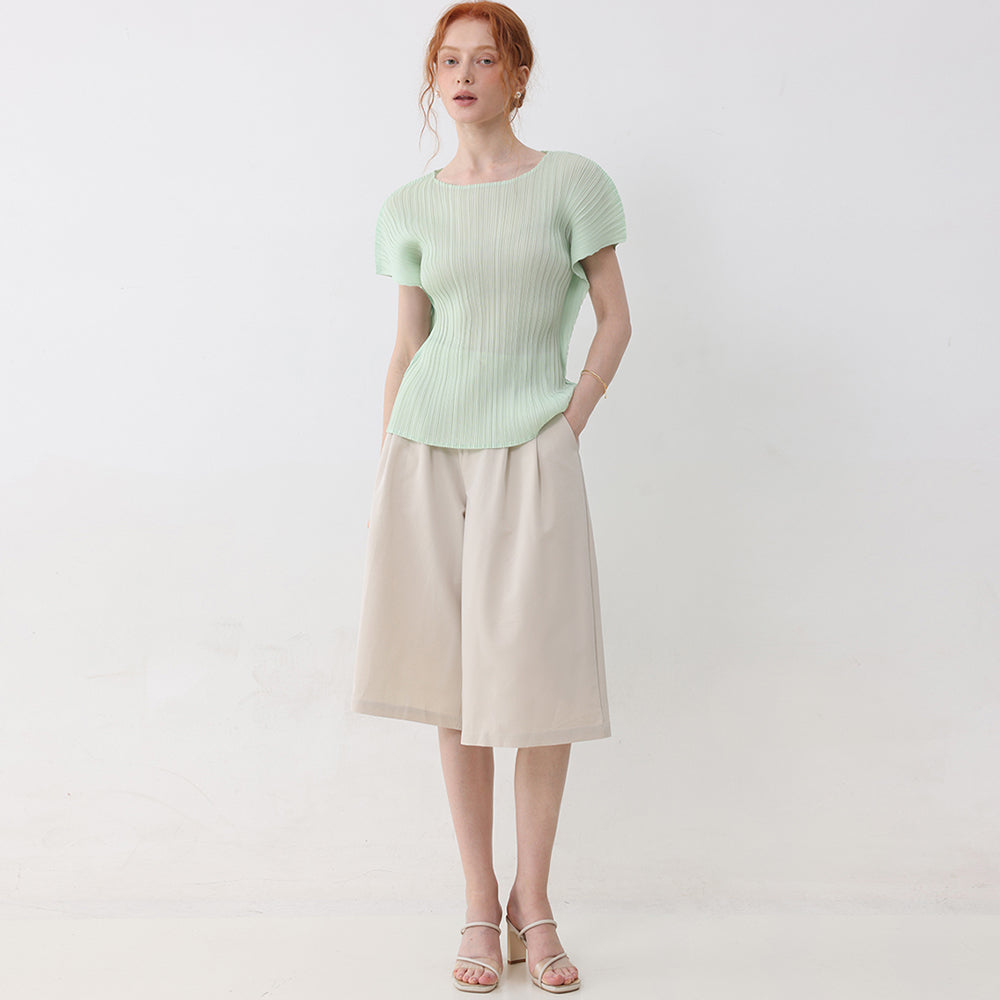 PLEATSMOOD Fresh pleated blouse_mint