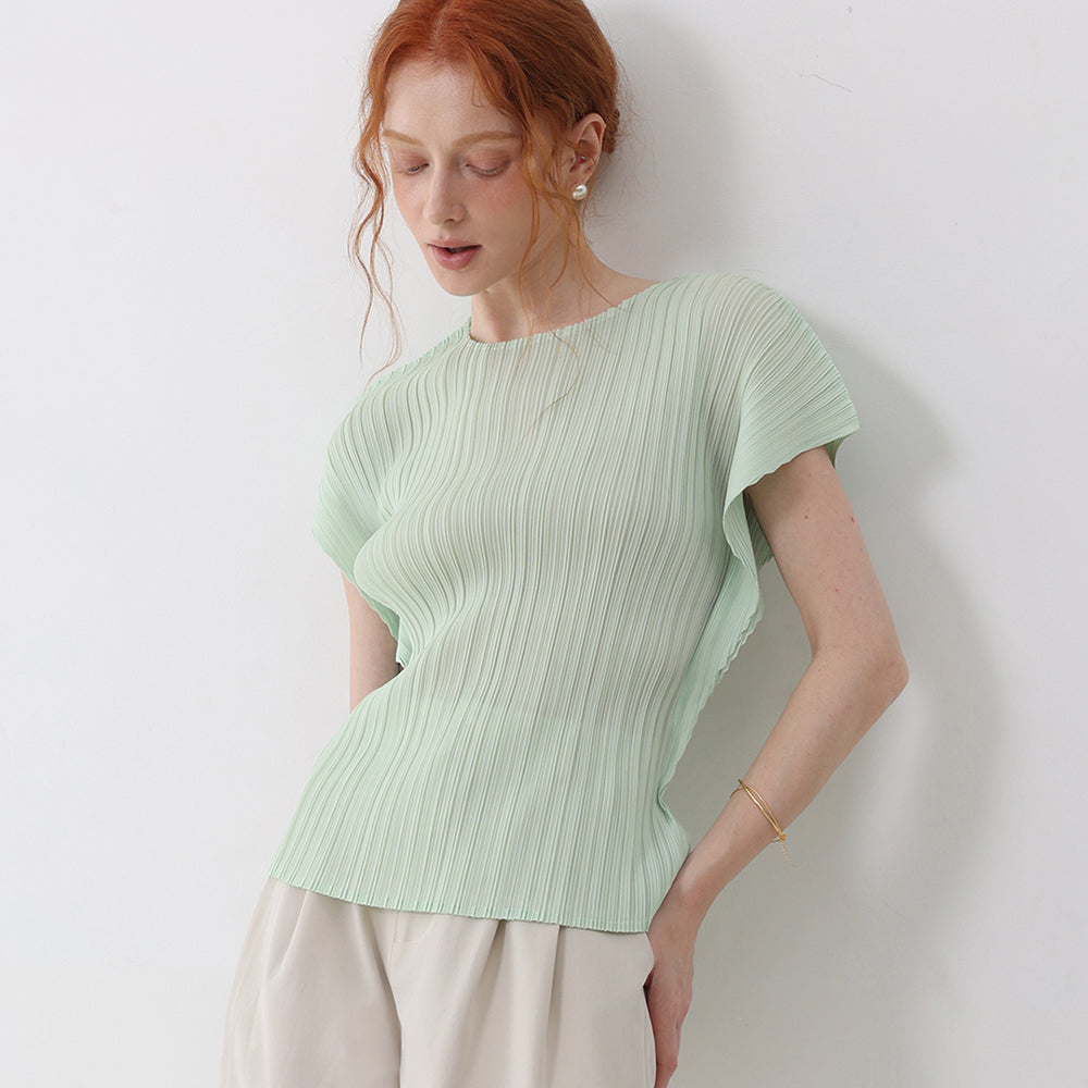 PLEATSMOOD Fresh pleated blouse_mint