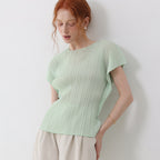 PLEATSMOOD Fresh pleated blouse_mint