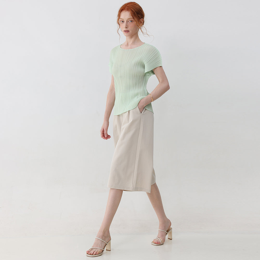 PLEATSMOOD Fresh pleated blouse_mint