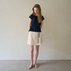 TORTE Boatneck Tee & Halter Strap Sleeveless Layered Set Navy
