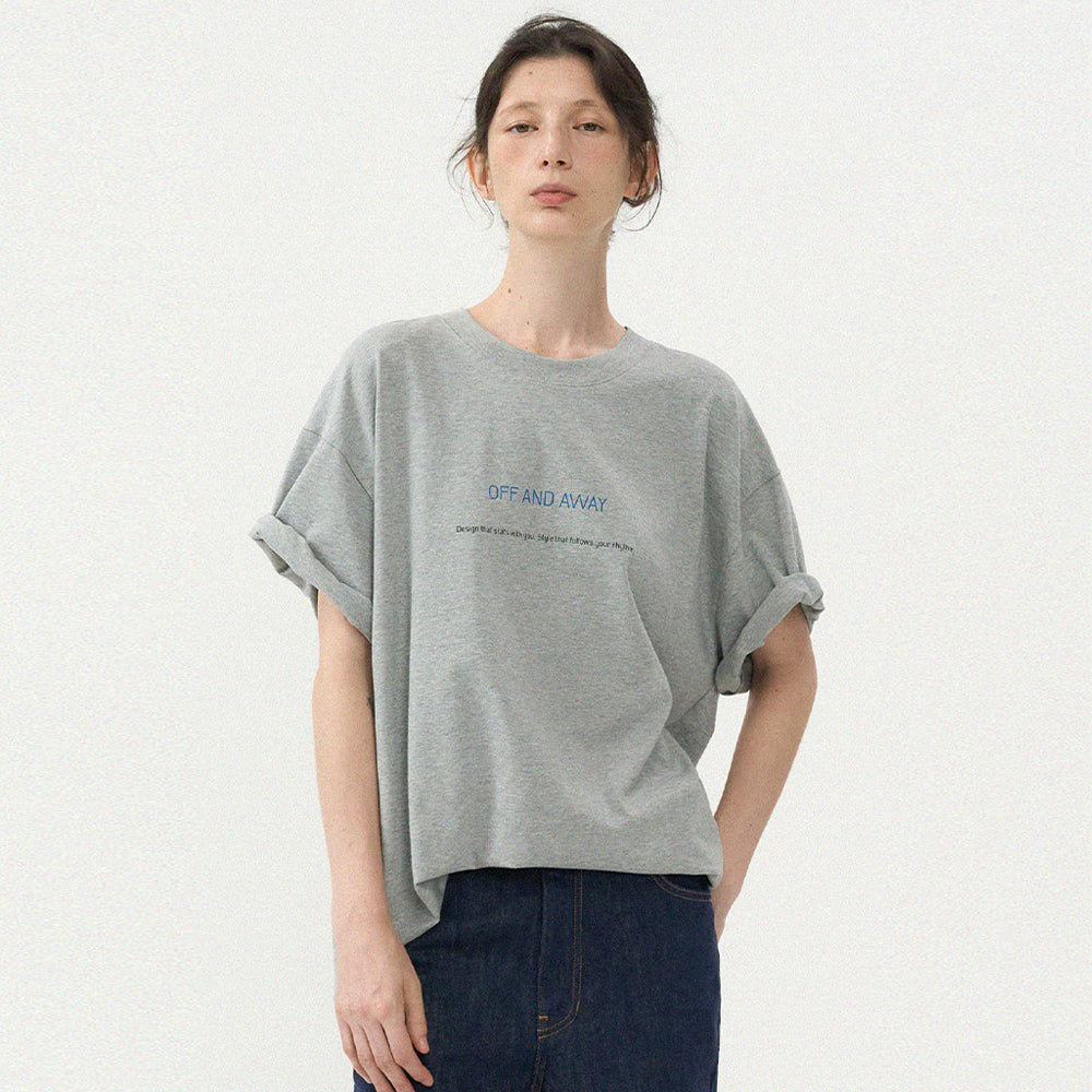 OFF AND AWAY Overlook print t-shirt_melangray