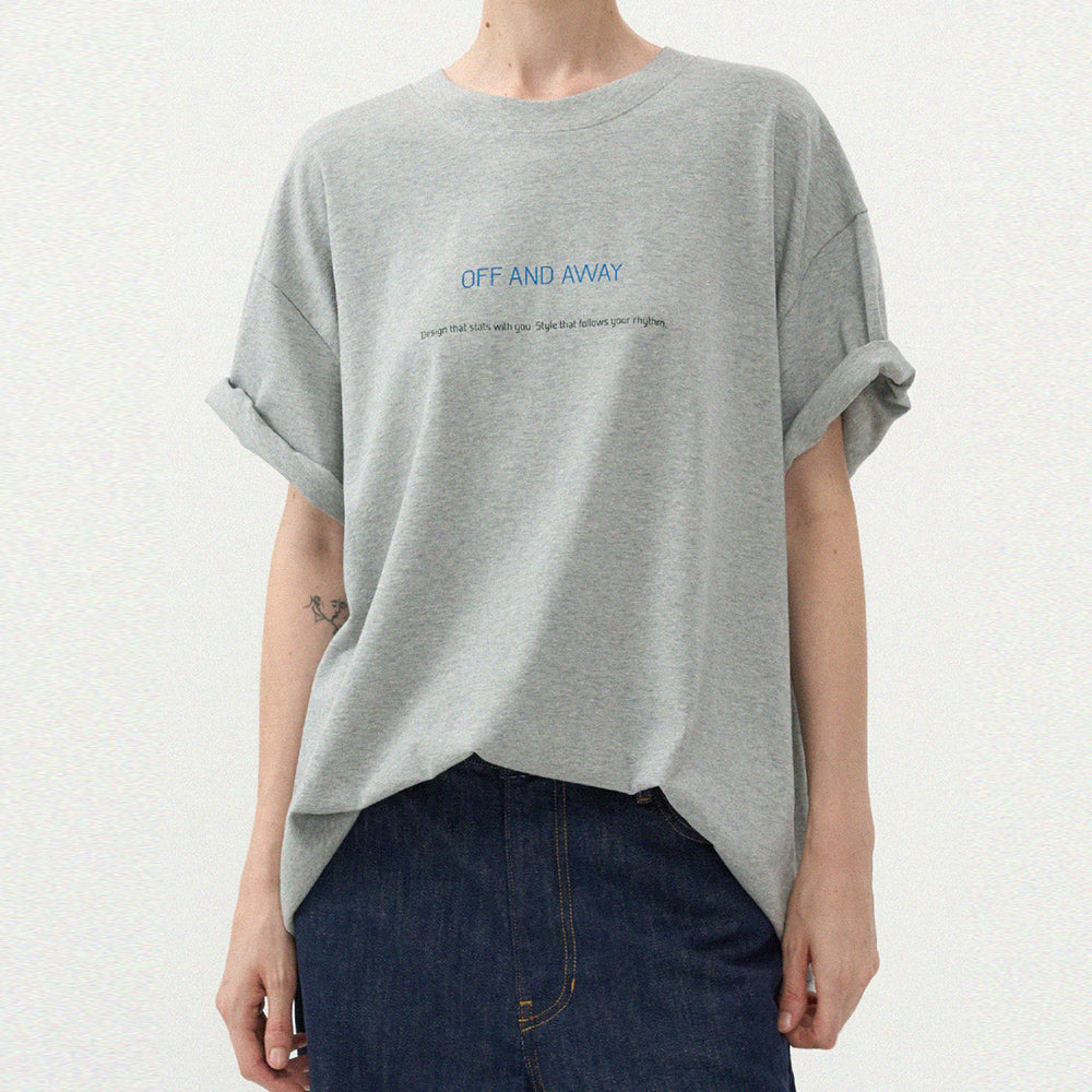 OFF AND AWAY Overlook print t-shirt_melangray