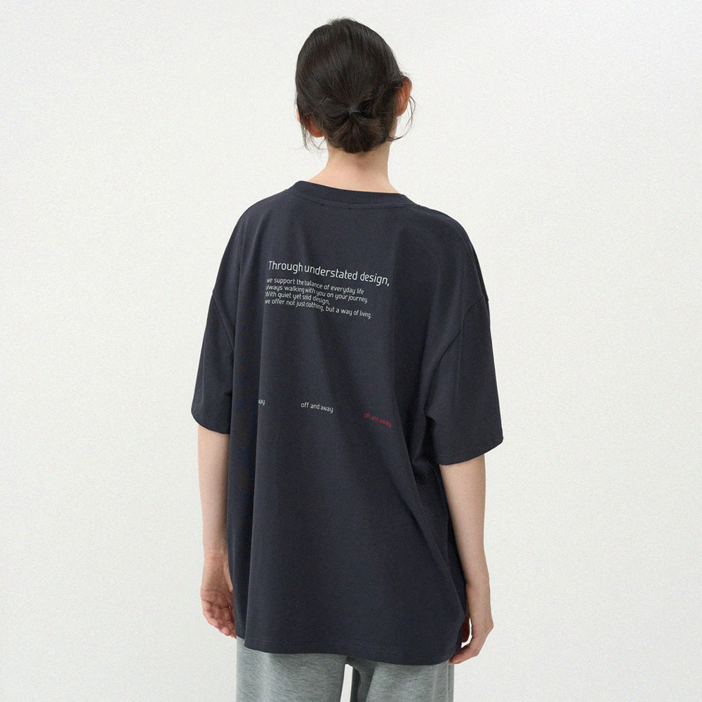 OFF AND AWAY Overlook print t-shirt_navy