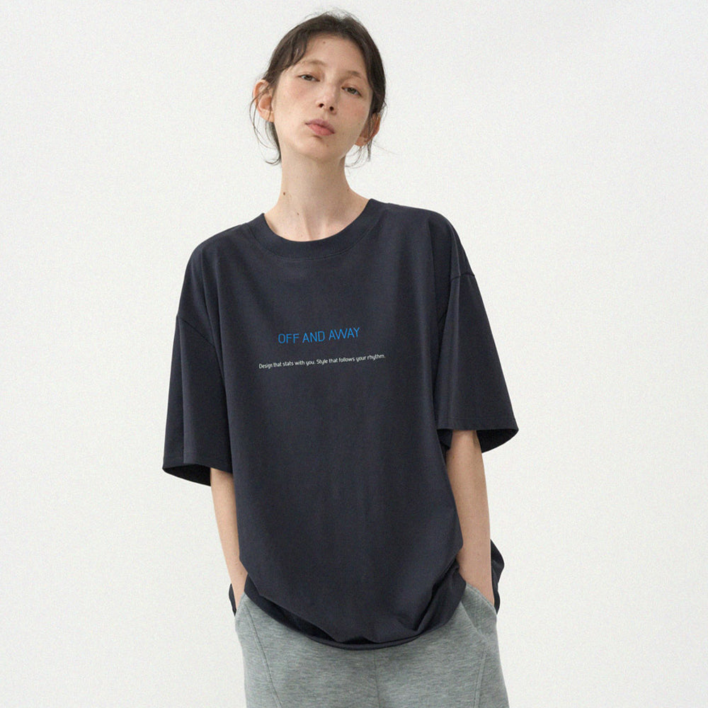 OFF AND AWAY Overlook print t-shirt_navy