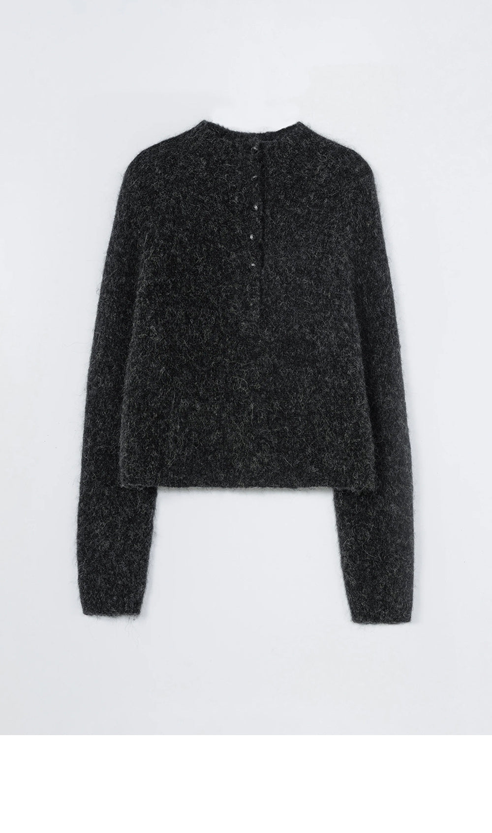 CORDERA (W) BABY ALPACA POLO SWEATER (ANTHRACITE)