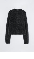 CORDERA (W) BABY ALPACA POLO SWEATER (ANTHRACITE)