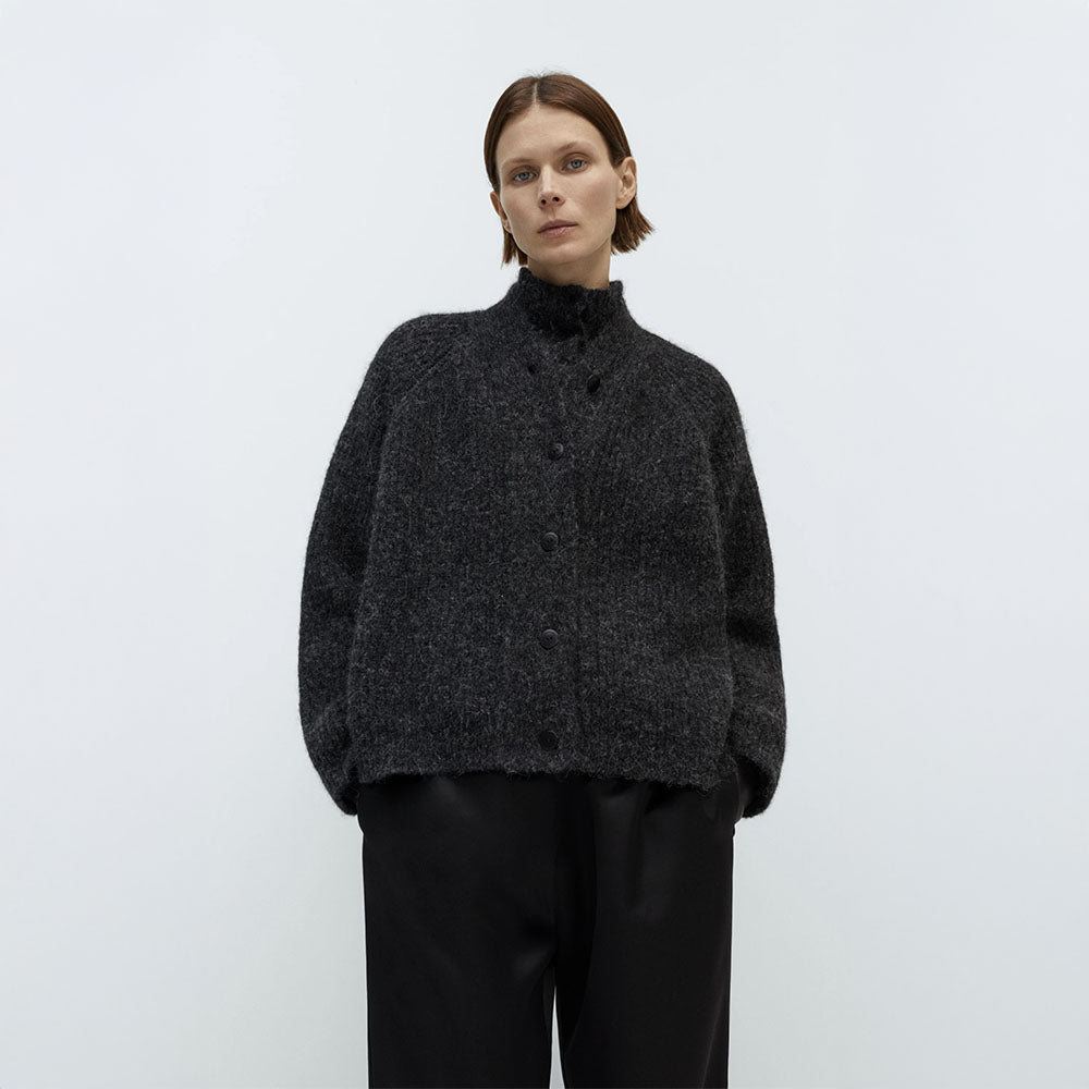 CORDERA (W) BABY ALPACA CARDIGAN (ANTHRACITE)