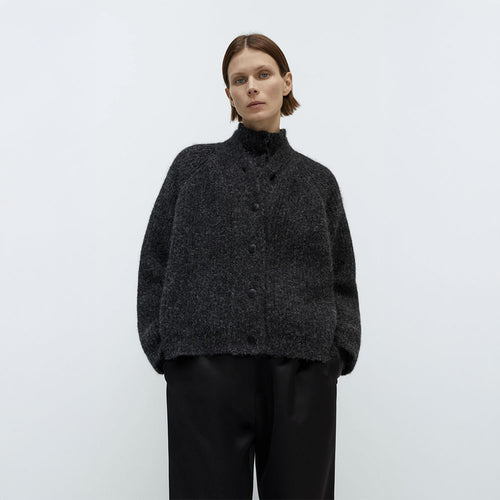 CORDERA (W) BABY ALPACA CARDIGAN (ANTHRACITE)