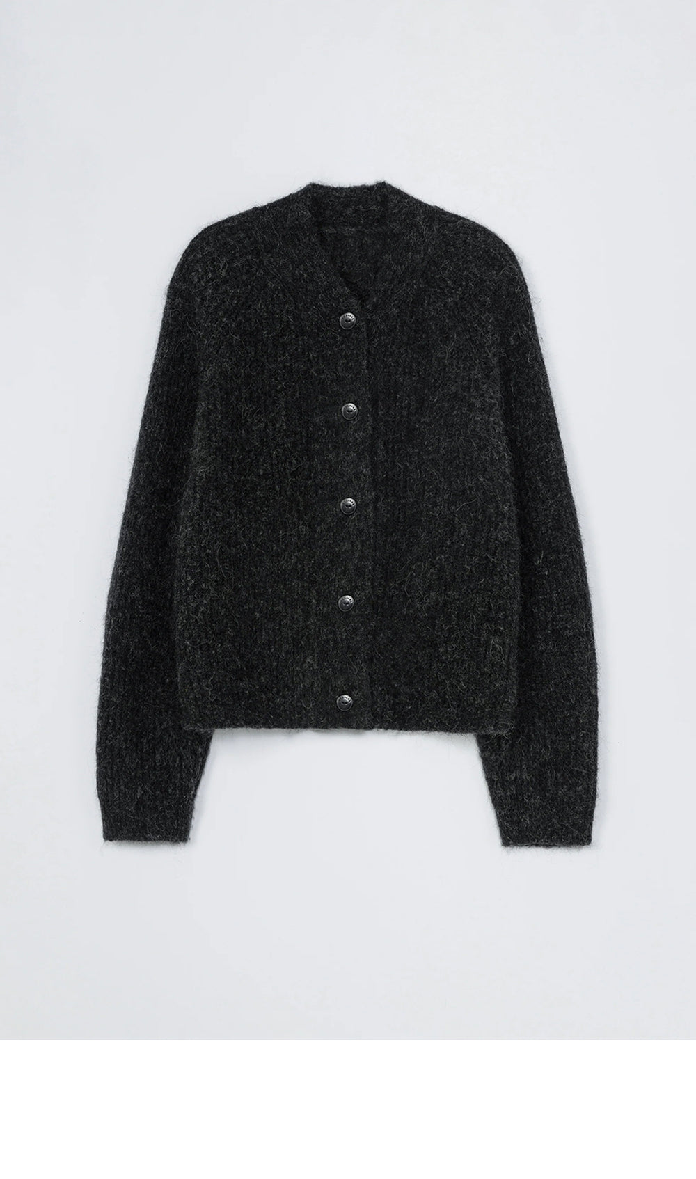 CORDERA (W) BABY ALPACA CARDIGAN (ANTHRACITE)
