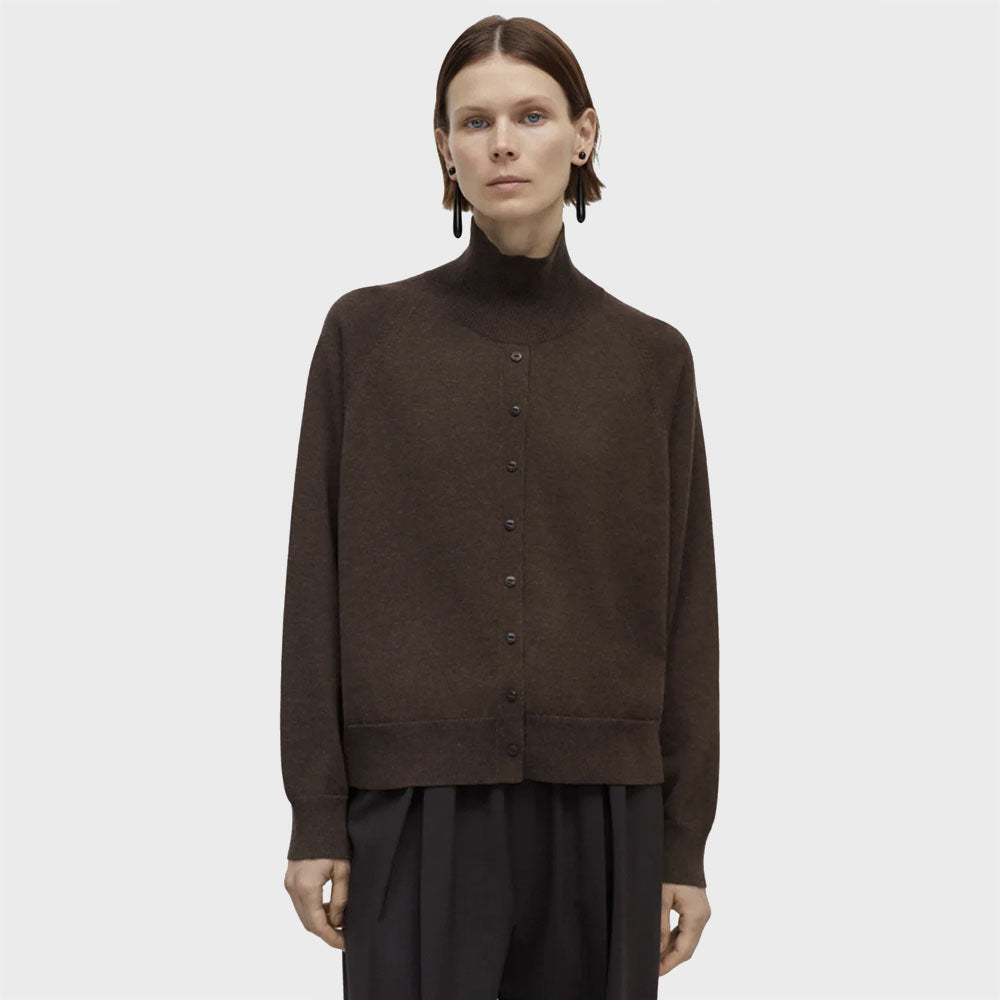 CORDERA (W) MERINO WOOL BUTTONED SWEATER (ESPRESSO)