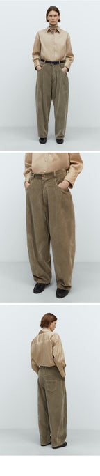 CORDERA (W) CORDUROY BAGGY PANTS (SAGE)