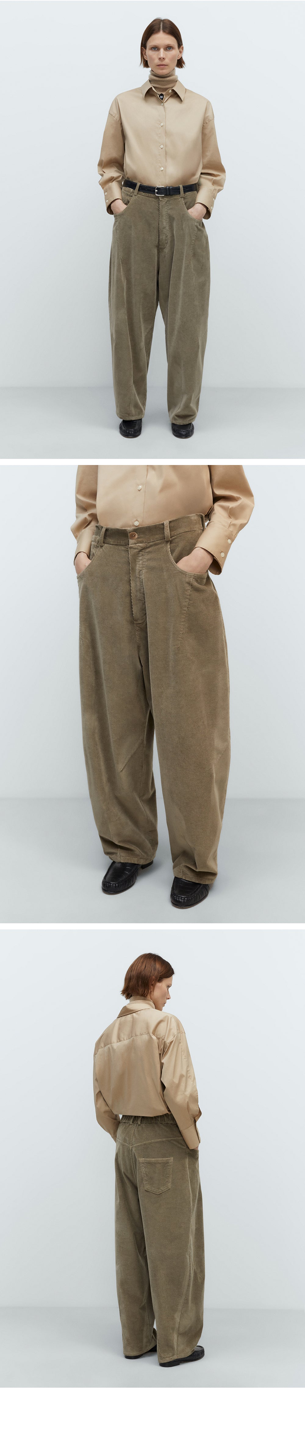 CORDERA (W) CORDUROY BAGGY PANTS (SAGE)