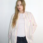 RONRON BUTTON POCKET OVERSIZED SHIRT PINK STRIPE