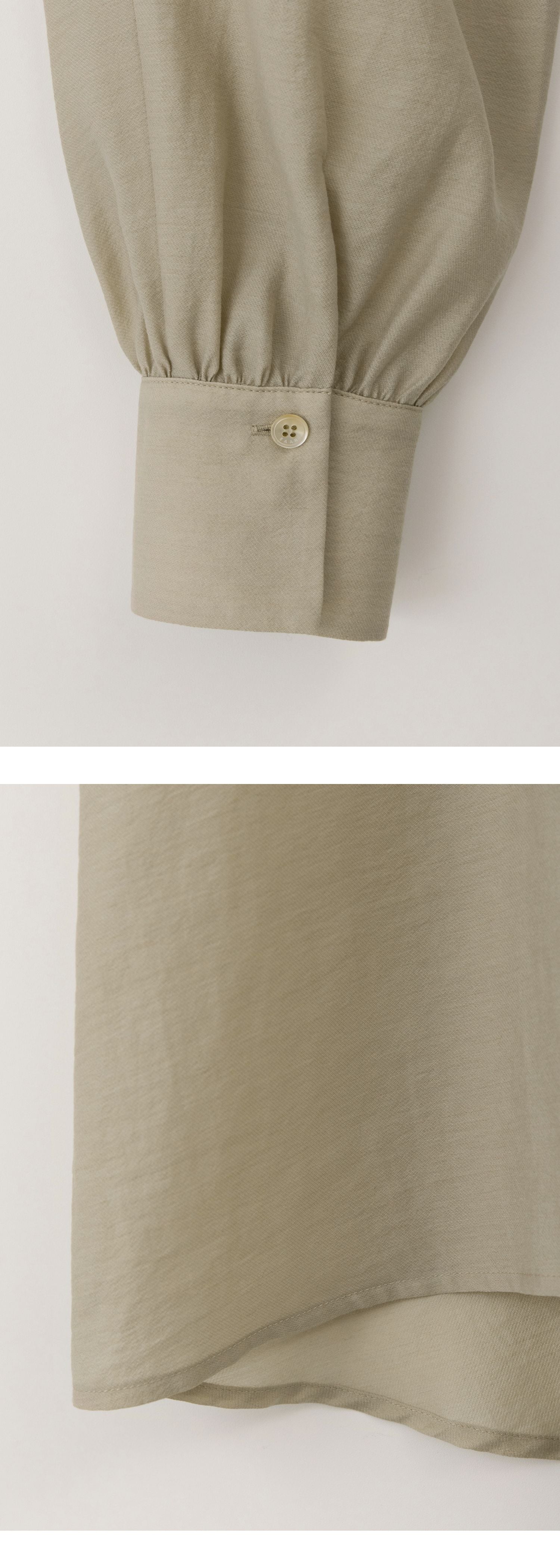 EAAH TIE SHIRRING BLOUSE (BEIGE)