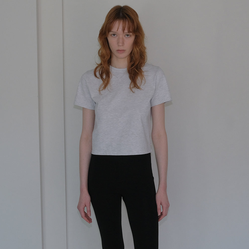 108POUND Base Crop Tee_Light Melange