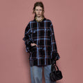 MAISON SPECIAL FRINGE TWEED JACKET COAT (NVY)