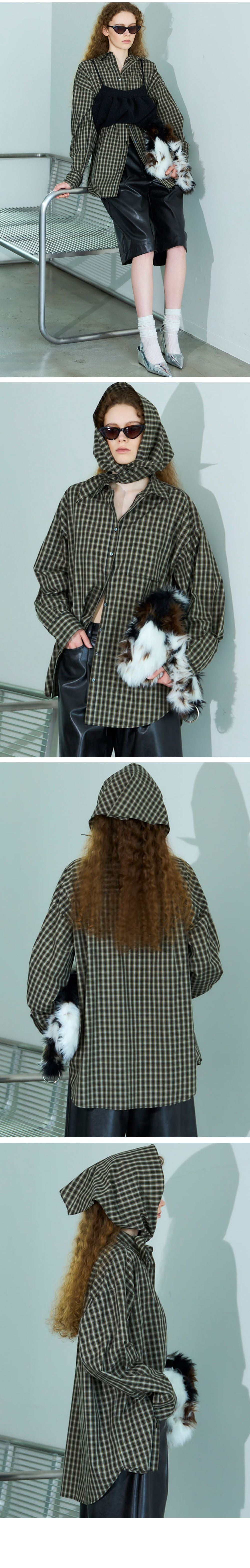 MAISON SPECIAL OVERSIZED SHIRT WITH BABUSHKA (BLK)