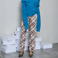 MAISON SPECIAL MULTIWAY LAYERED PLAID VELOUR PANTS (IVR)