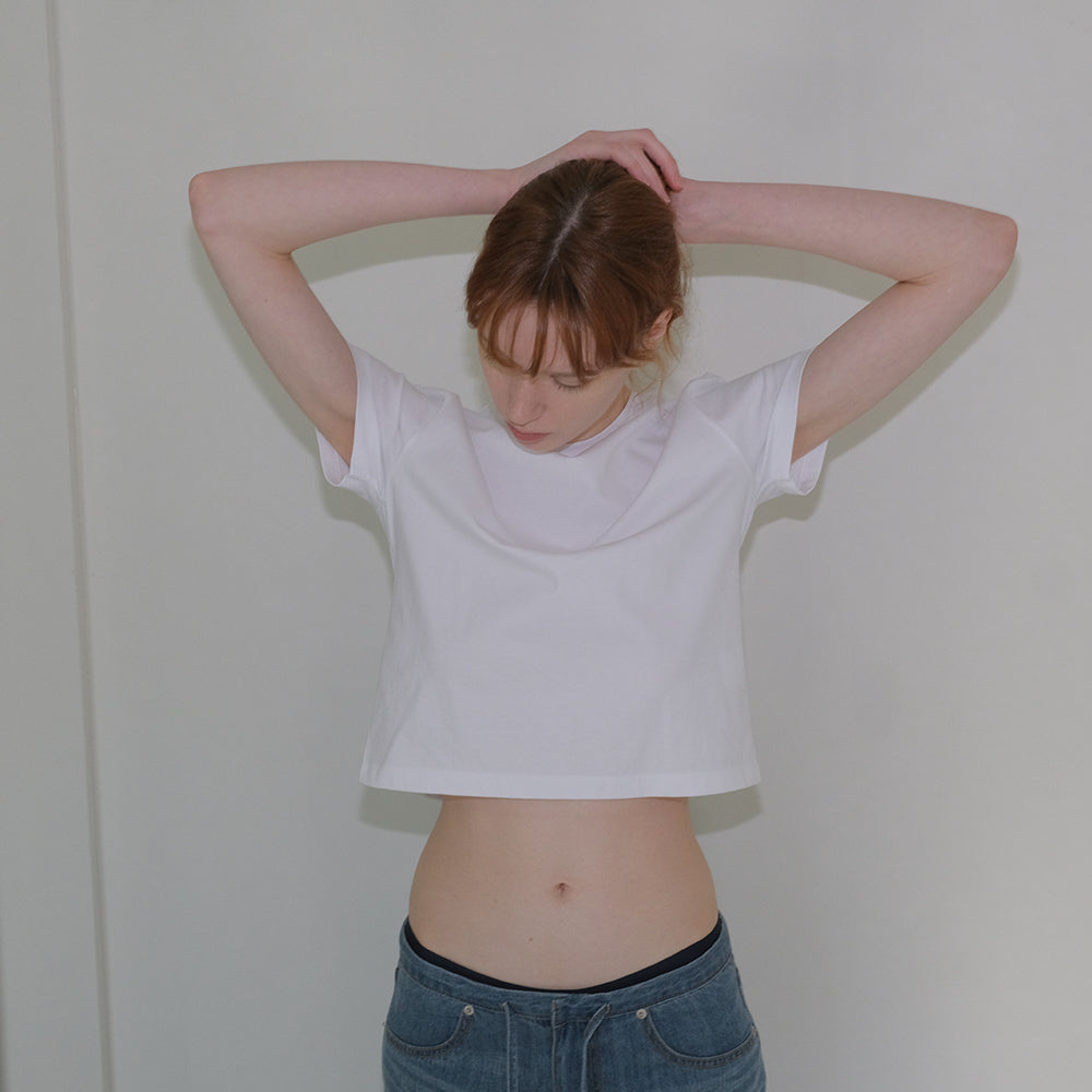 108POUND Base Crop Tee_White