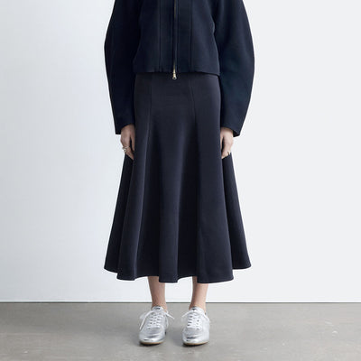 Voluminous Midi Skirt (Navy Blue)