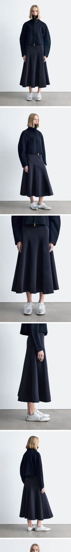 & Other Stories Voluminous Midi Skirt (Navy Blue)