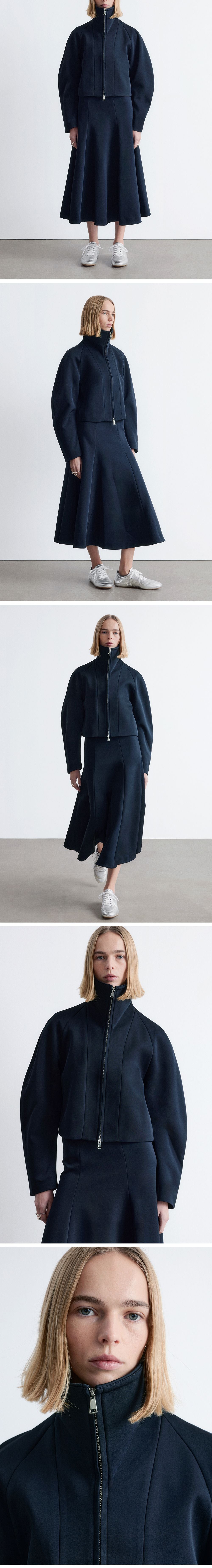 & Other Stories Voluminous Midi Skirt (Navy Blue)
