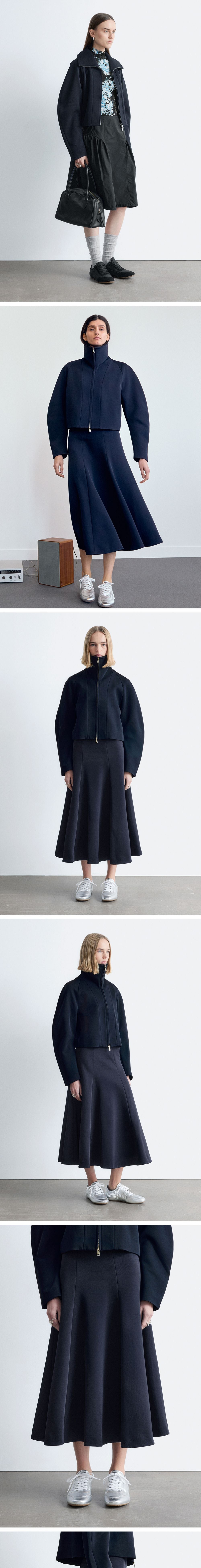 & Other Stories Sculpture Sleeve Jacket (Navy Blue)