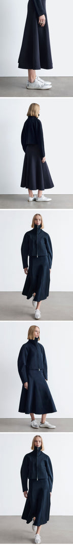 & Other Stories Sculpture Sleeve Jacket (Navy Blue)
