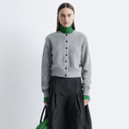& Other Stories Wool Blend Cardigan (Grey Melange)