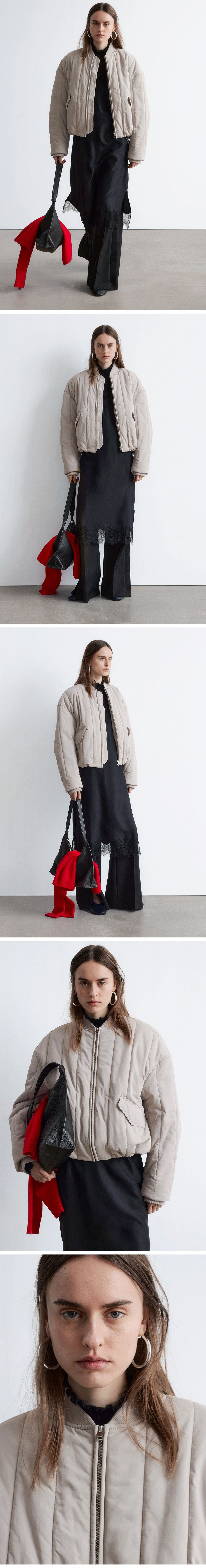 & Other Stories Oversized Bomber Jacket (Light Greige)