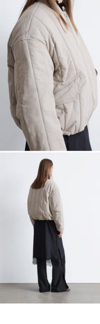 & Other Stories Oversized Bomber Jacket (Light Greige)