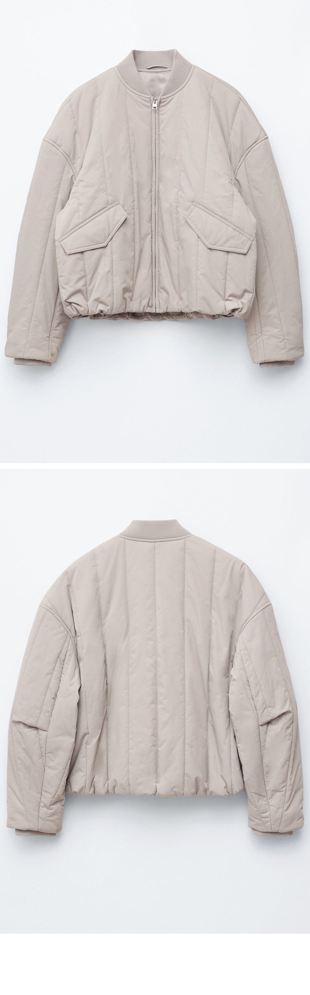 & Other Stories Oversized Bomber Jacket (Light Greige)