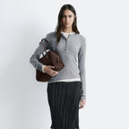 & Other Stories Half Placket Wool Top (Grey Melange)