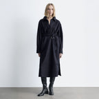 & Other Stories Belted Midi Dress (Navy Blue)
