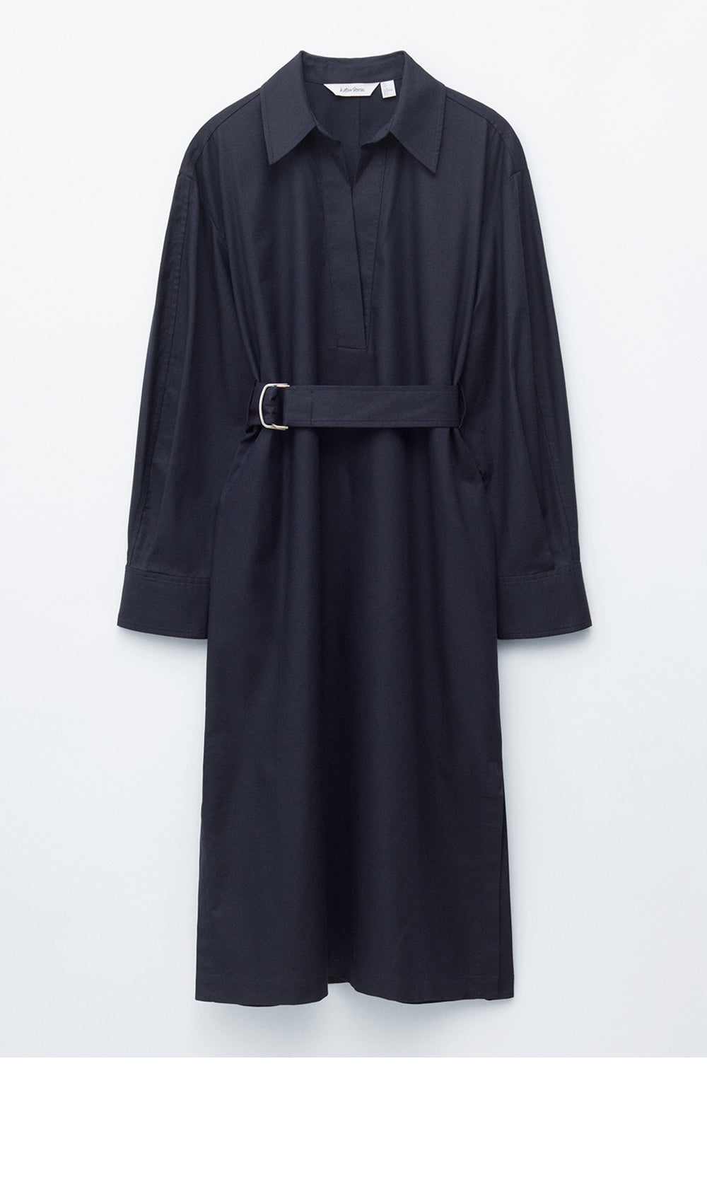 & Other Stories Belted Midi Dress (Navy Blue)