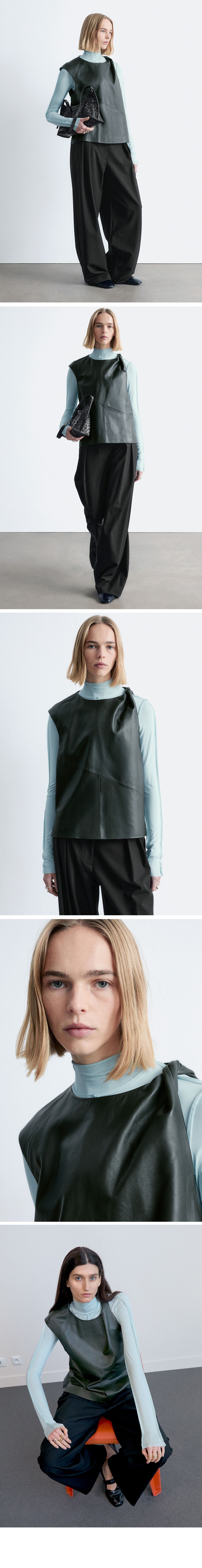 & Other Stories Long Sleeve Turtleneck Top (Turquoise)